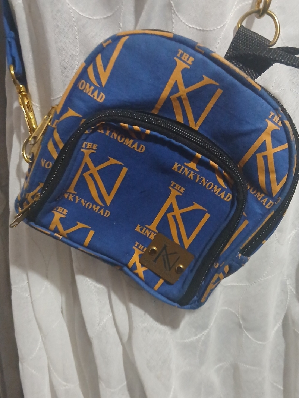 Blue & Gold Mini Crossbody Bag
